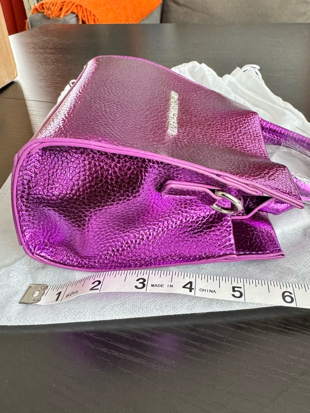 Brandon Blackwood End Systemic Racism metallic purple mini tote - Picture 7 of 8
